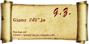Gipsz Zója névjegykártya